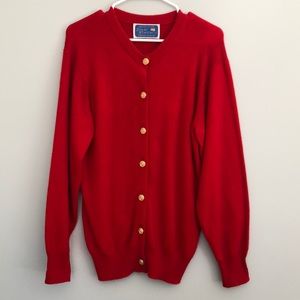 Women’s VTG Royal Ballater of Scotland 100% Cashmere Red Cardigan Sweater 36 S